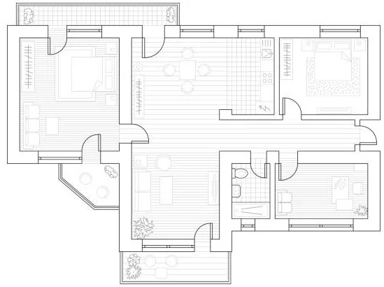 Planta 2 quartos · 78m²